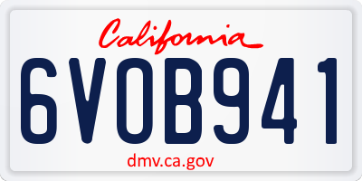 CA license plate 6VOB941