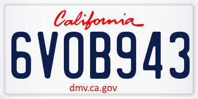 CA license plate 6VOB943