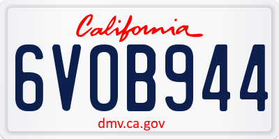 CA license plate 6VOB944