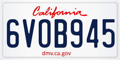 CA license plate 6VOB945