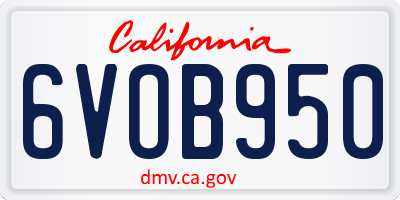 CA license plate 6VOB950