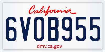 CA license plate 6VOB955