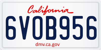CA license plate 6VOB956