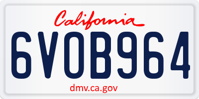 CA license plate 6VOB964