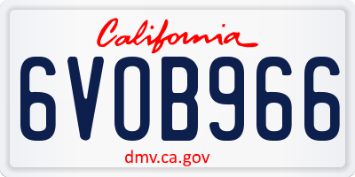 CA license plate 6VOB966