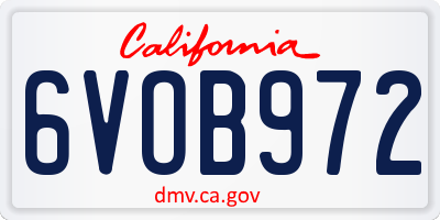 CA license plate 6VOB972