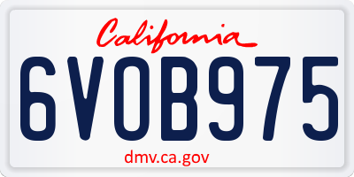 CA license plate 6VOB975