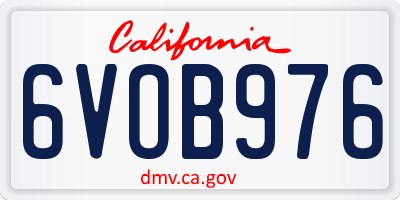 CA license plate 6VOB976