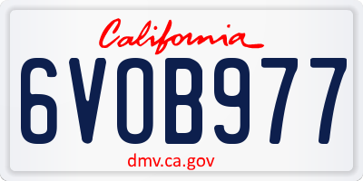 CA license plate 6VOB977