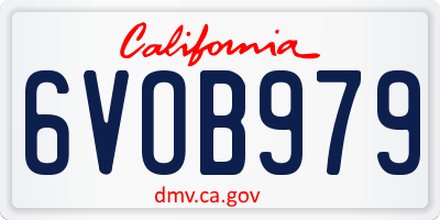 CA license plate 6VOB979
