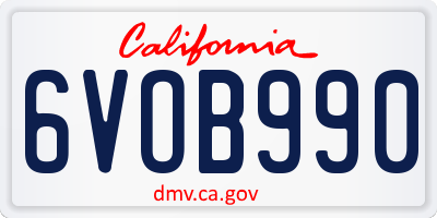 CA license plate 6VOB990