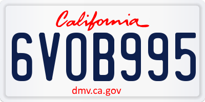 CA license plate 6VOB995