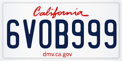 CA license plate 6VOB999
