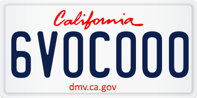 CA license plate 6VOC000