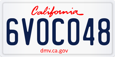 CA license plate 6VOC048