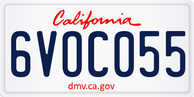 CA license plate 6VOC055