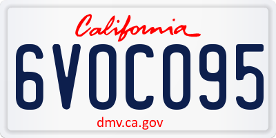 CA license plate 6VOC095