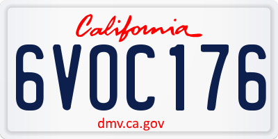 CA license plate 6VOC176