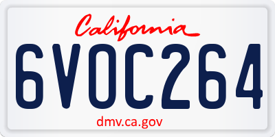 CA license plate 6VOC264