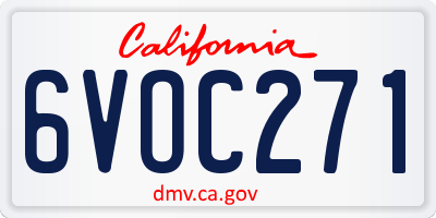 CA license plate 6VOC271