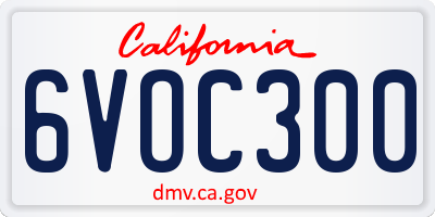 CA license plate 6VOC300