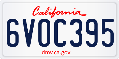 CA license plate 6VOC395