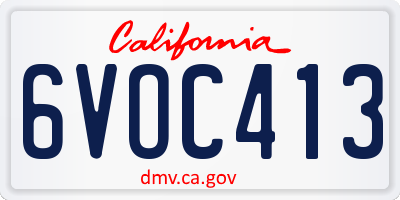 CA license plate 6VOC413