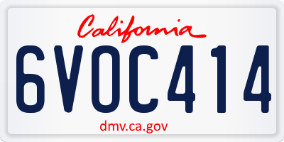 CA license plate 6VOC414