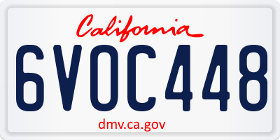 CA license plate 6VOC448