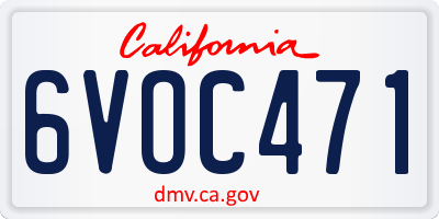 CA license plate 6VOC471