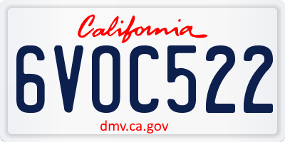 CA license plate 6VOC522