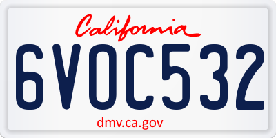 CA license plate 6VOC532
