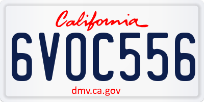 CA license plate 6VOC556