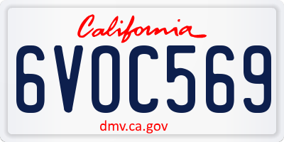 CA license plate 6VOC569