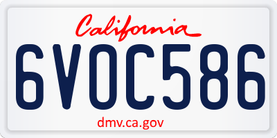 CA license plate 6VOC586