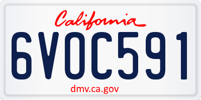 CA license plate 6VOC591