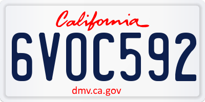 CA license plate 6VOC592