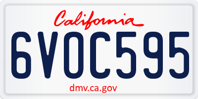 CA license plate 6VOC595