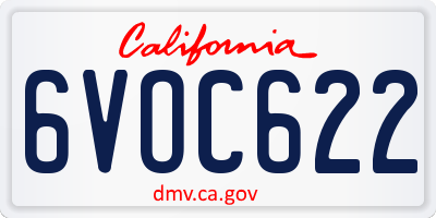 CA license plate 6VOC622