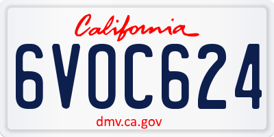 CA license plate 6VOC624