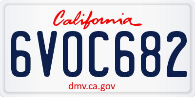 CA license plate 6VOC682