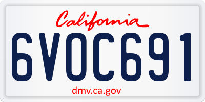 CA license plate 6VOC691