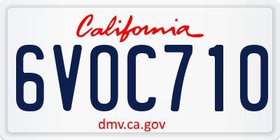 CA license plate 6VOC710