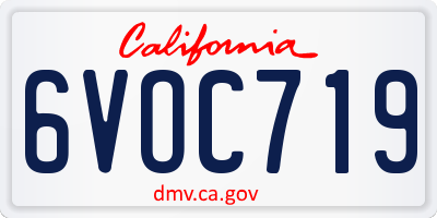CA license plate 6VOC719