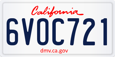CA license plate 6VOC721