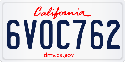 CA license plate 6VOC762
