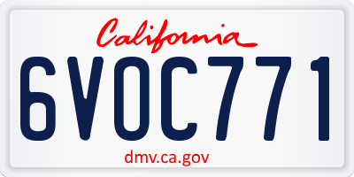 CA license plate 6VOC771