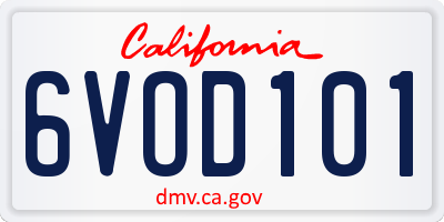 CA license plate 6VOD101
