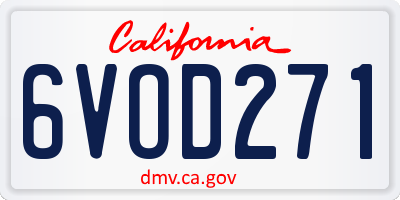 CA license plate 6VOD271