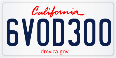 CA license plate 6VOD300